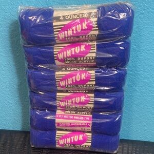 6 NWT ORIGINAL SEAL Wintuk Acrylic Yarn 4oz ea Color 109 Colonial Blue Lot 8588